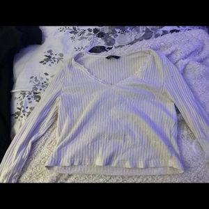 White Shein long sleeve crop top